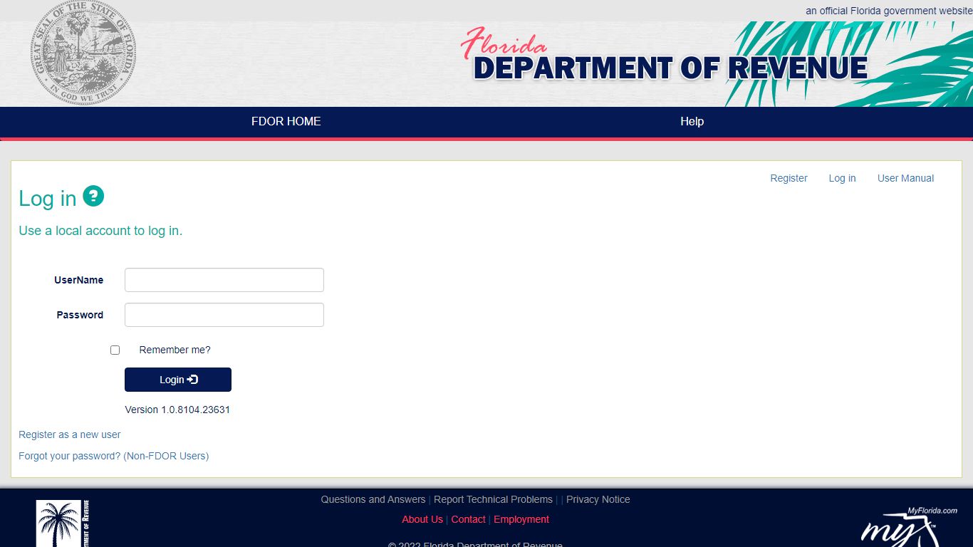 Log in - floridarevenue.com